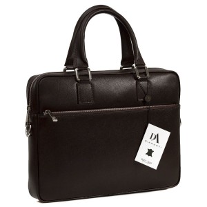 Servieta din piele naturala safiano laptop 15" DiAmanti Tivoli Maro Inchis